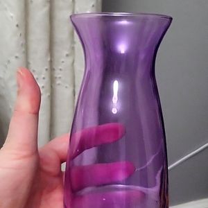 Purple carnival glass vase